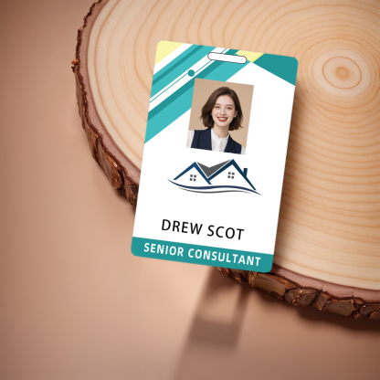 Style T83 Custom Print Employee ID Badge , Personalized Name Badge Double Sided Print with Name, Photo, Logo