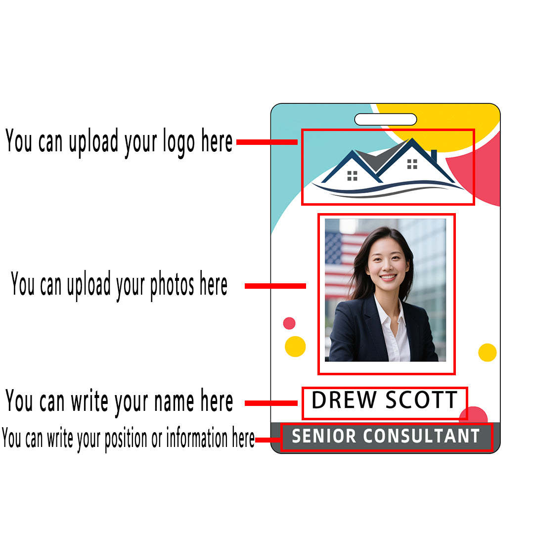 Style Y017 Custom Print Employee ID Badge,customized Id Badge with Name Picture