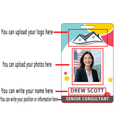 Style Y017 Custom Print Employee ID Badge,customized Id Badge with Name Picture