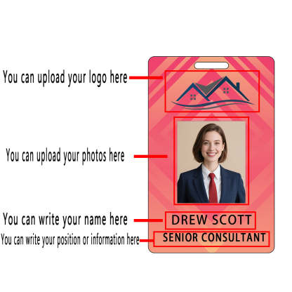 Style Y016 Custom Print Employee ID Badge,customized Id Badge with Name Picture