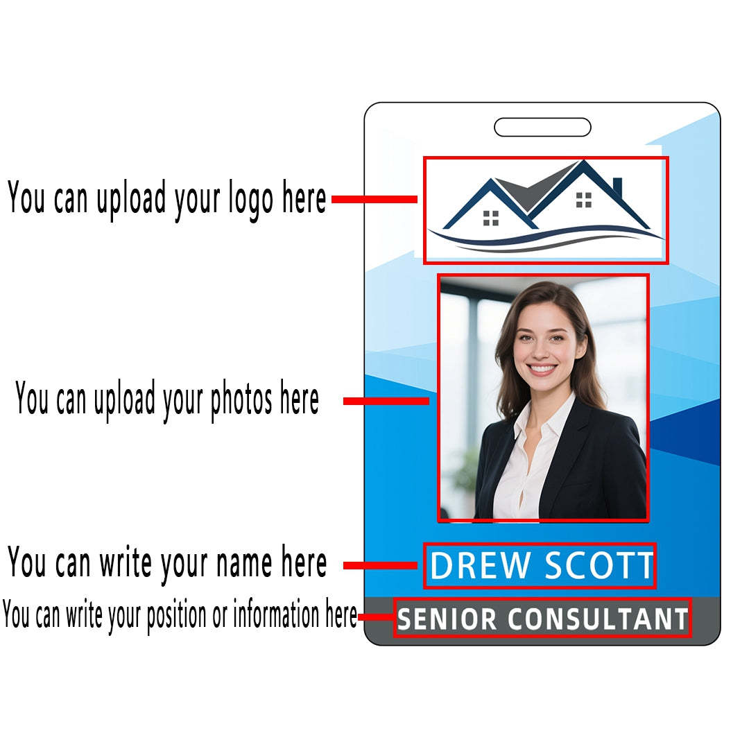 Style Y004 Custom Print Employee ID Badge,customized Id Badge with Name Picture