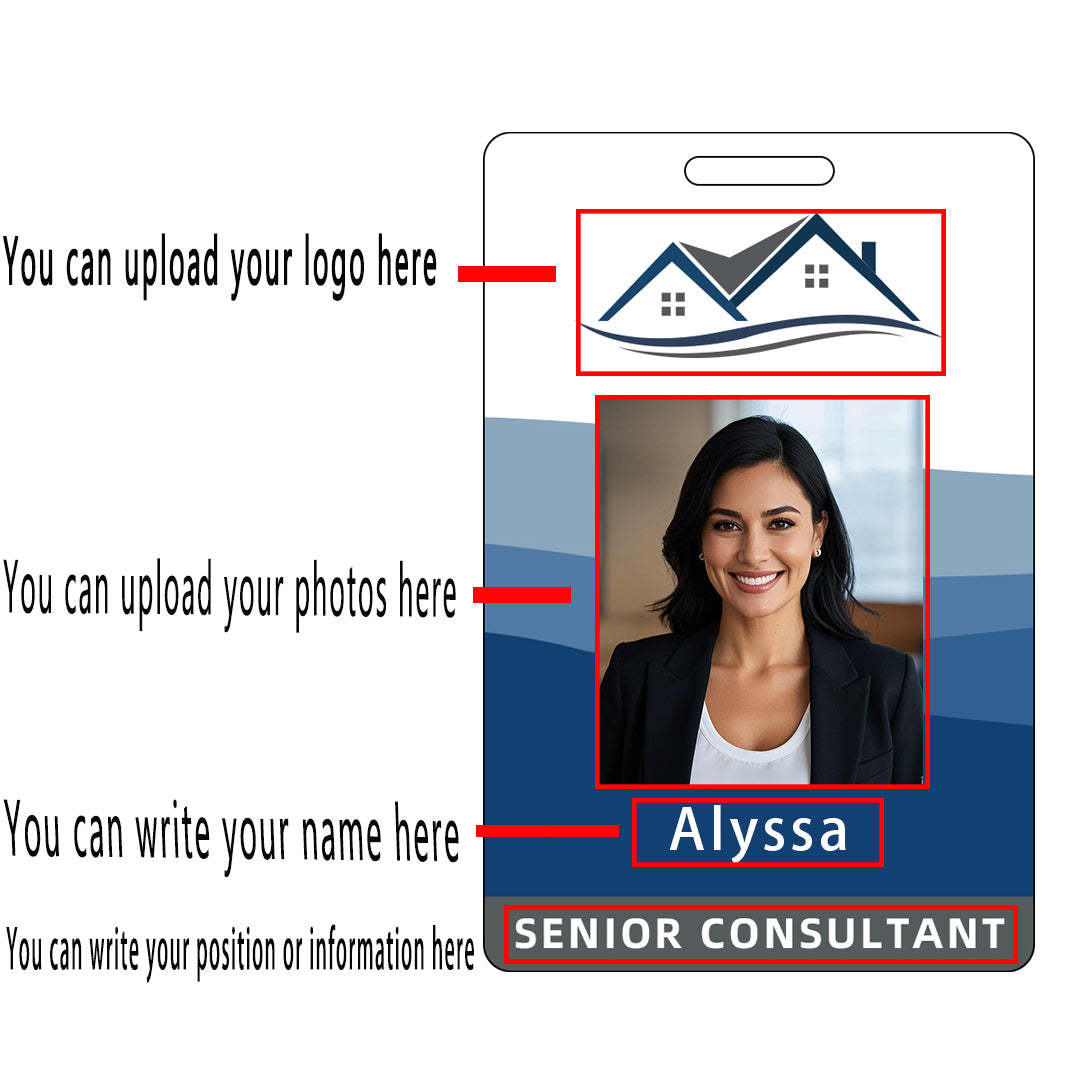 Customized photo ID card badge, customized ID card recognition badge, personalized name badge, customized name label, photo badge, suitable for employee work office