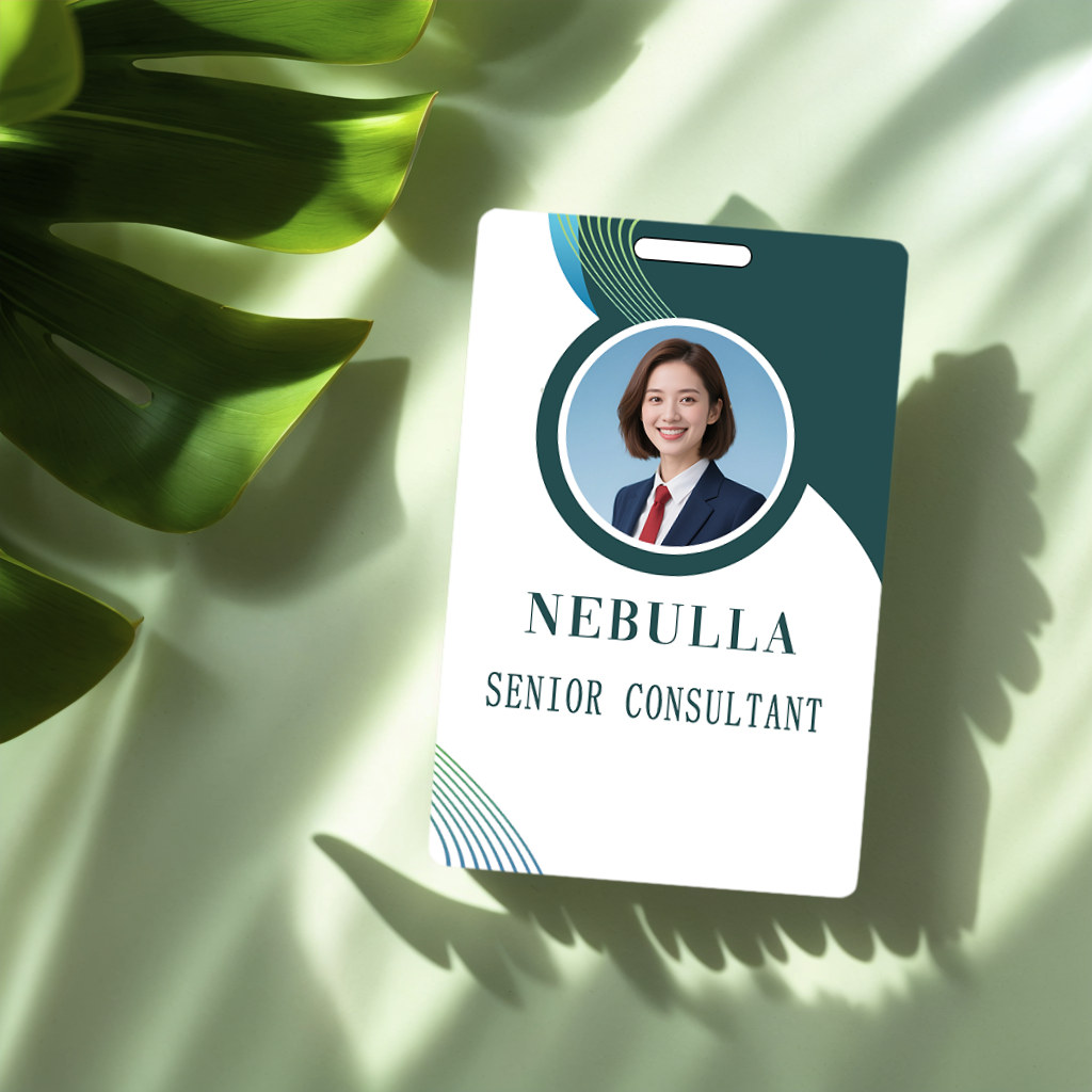 Style T038 Custom Print Employee ID Badge , Personalized Name Badge Double Sided Print with Name, Photo, Logo