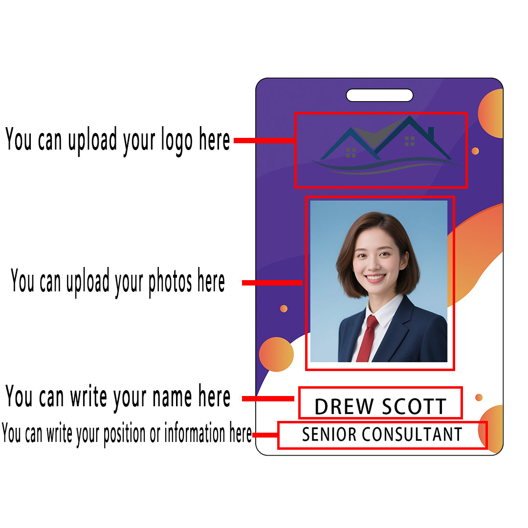 Style Y013 Custom Print Employee ID Badge,customized Id Badge with Name Picture