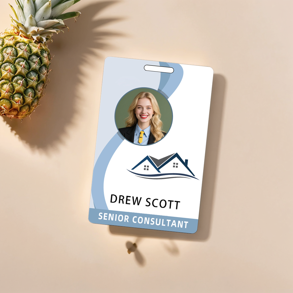Style T85 Custom Print Employee ID Badge , Personalized Name Badge Double Sided Print with Name, Photo, Logo