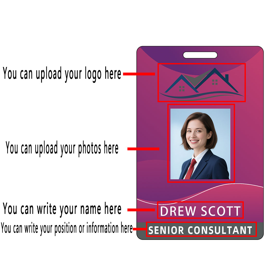 Style Y036 Custom Print Employee ID Badge,customized Id Badge with Name Picture