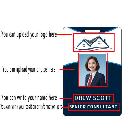 Style Y037 Custom Print Employee ID Badge,customized Id Badge with Name Picture