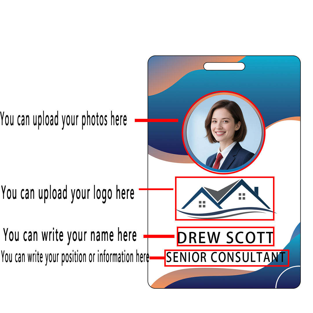 Style Y23 Custom Print Employee ID Badge,customized Id Badge with Name Picture