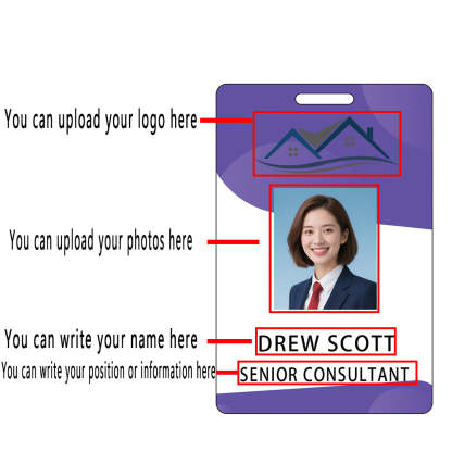 Style Y041 Custom Print Employee ID Badge,customized Id Badge with Name Picture