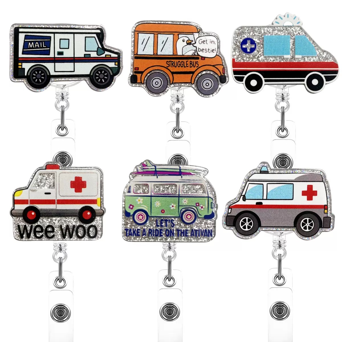 82 Retractable ID Name Badge Holder Reels with Swivel Alligator Clip  Cute Gifts