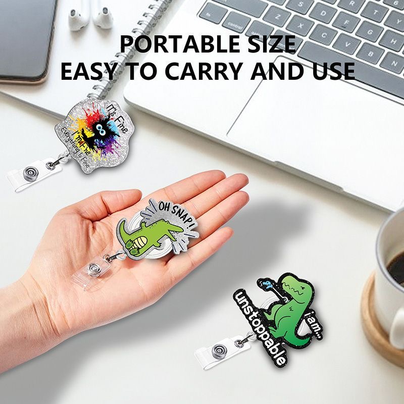 95 Retractable ID Name Badge Holder Reels with Swivel Alligator Clip  Cute Gifts