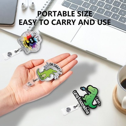 95 Retractable ID Name Badge Holder Reels with Swivel Alligator Clip  Cute Gifts