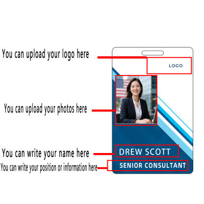 Style Y018 Custom Print Employee ID Badge,customized Id Badge with Name Picture
