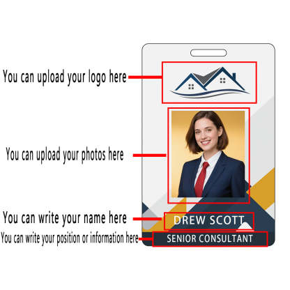 Style Y012 Custom Print Employee ID Badge,customized Id Badge with Name Picture