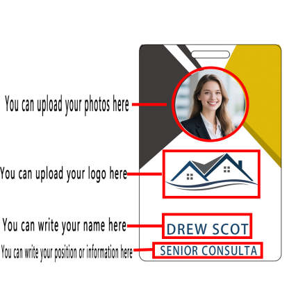 Style Y005 Custom Print Employee ID Badge,customized Id Badge with Name Picture