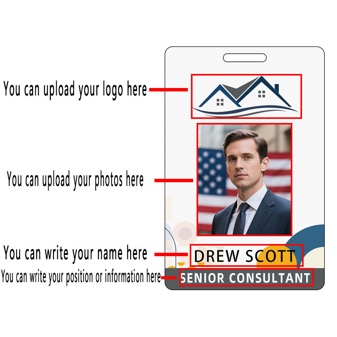 Style Y009 Custom Print Employee ID Badge,customized Id Badge with Name Picture