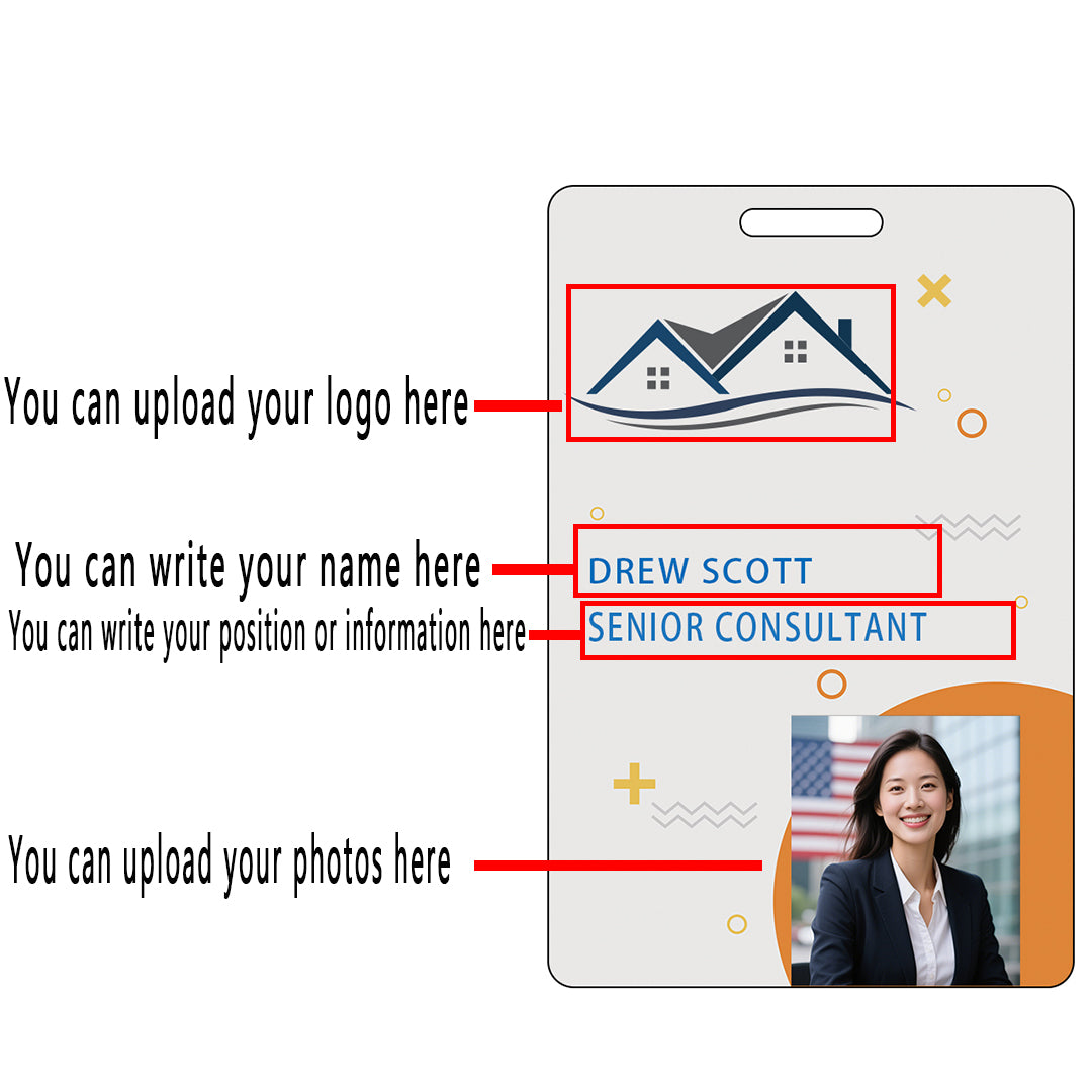 Style Y-08 Custom Print Employee ID Badge,customized Id Badge with Name Picture