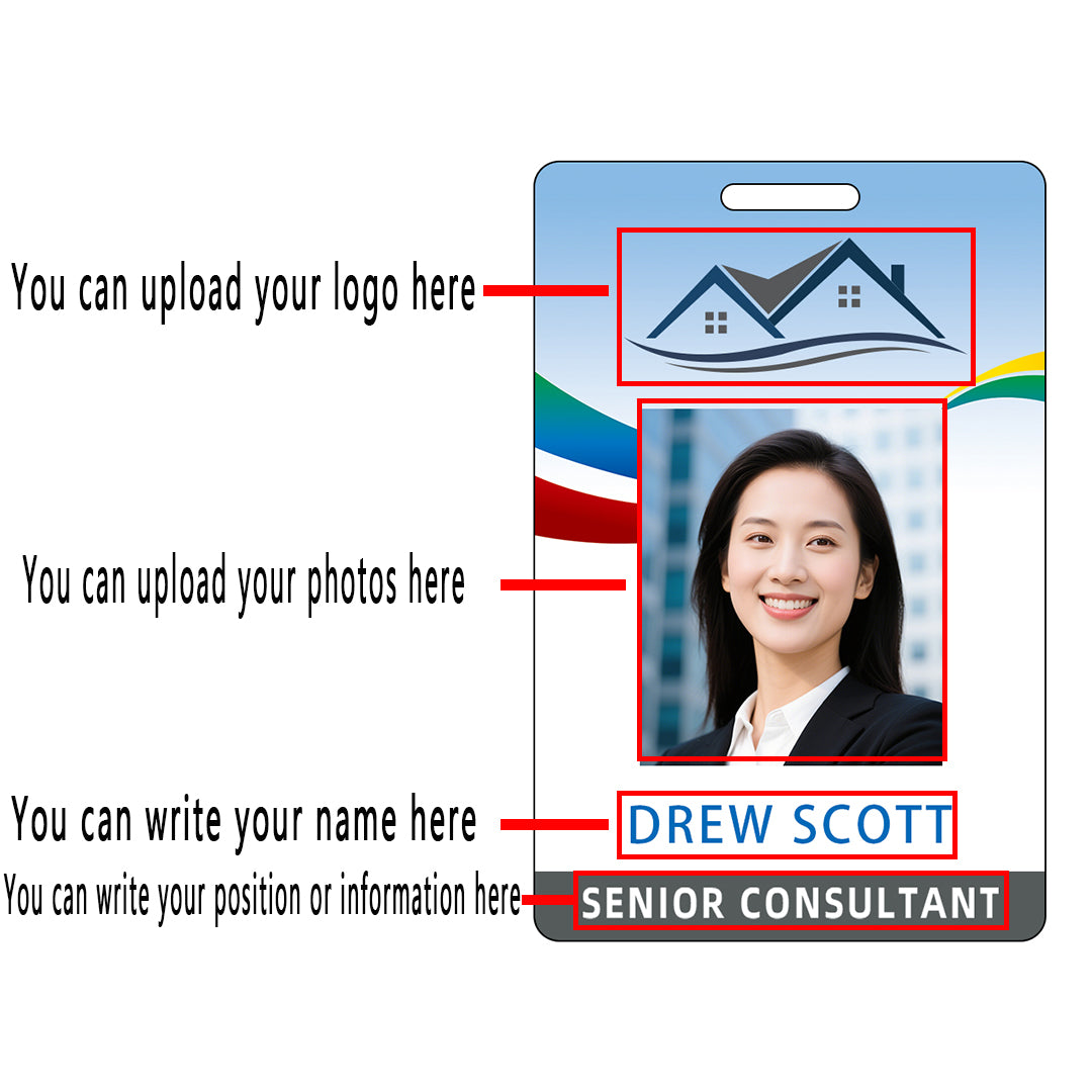 Style Y001 Custom Print Employee ID Badge,customized Id Badge with Name Picture