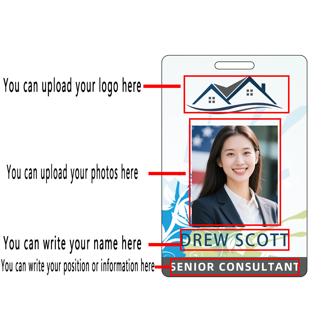 Style Y006 Custom Print Employee ID Badge,customized Id Badge with Name Picture