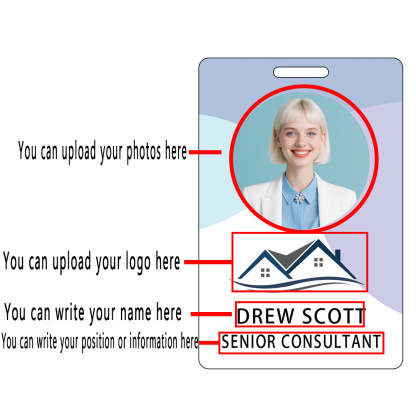 Style Y30 Custom Print Employee ID Badge,customized Id Badge with Name Picture