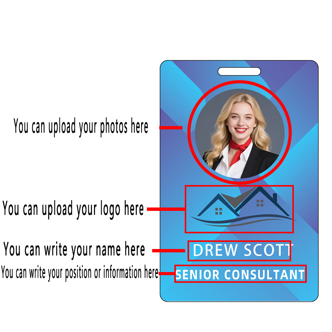Style Y32 Custom Print Employee ID Badge,customized Id Badge with Name Picture