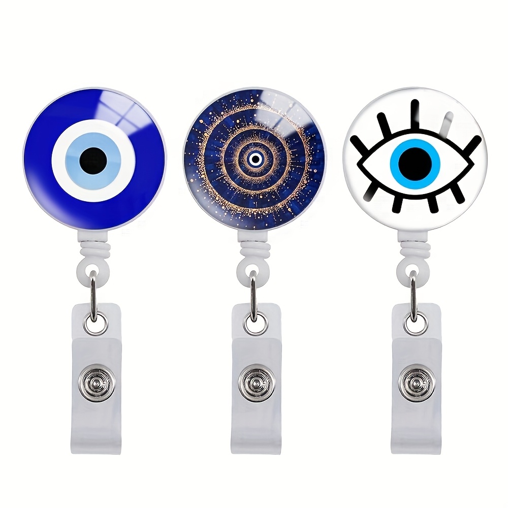 Blue eyed Retractable ID Name Badge Holder Reels with Swivel Alligator Clip