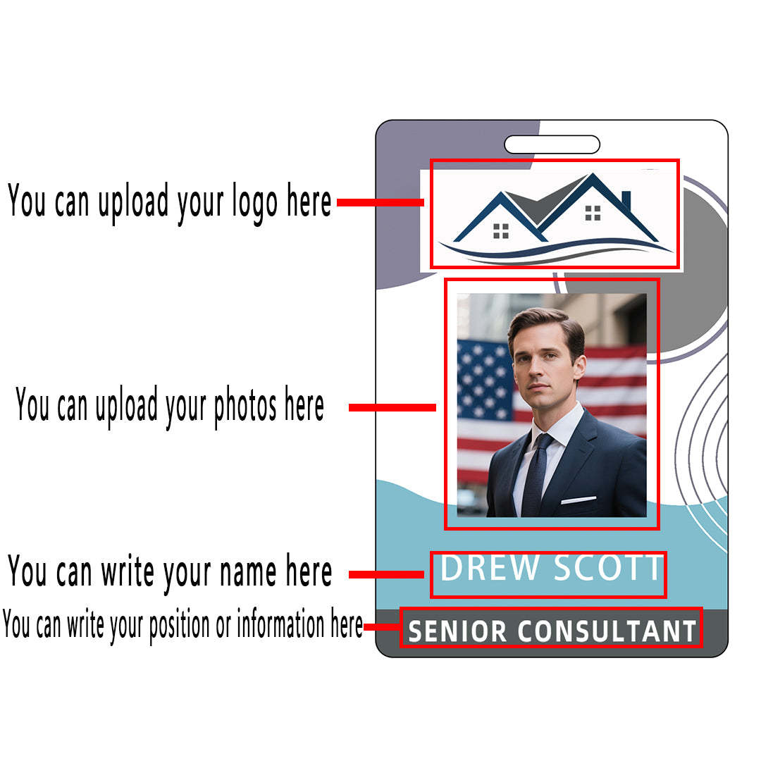 Style Y019 Custom Print Employee ID Badge,customized Id Badge with Name Picture