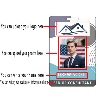 Style Y019 Custom Print Employee ID Badge,customized Id Badge with Name Picture