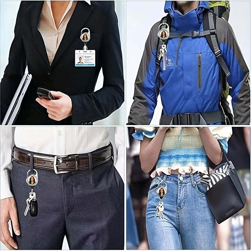 1pc Custom photo personalized ID Badge Holder with Clip Badge Reels Retractable Heavy Duty Badge Reel  for nurses teachers students office women and men