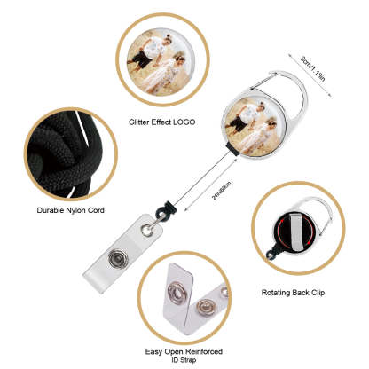 Photo Custom Badge Card Holder Personalized Retractable Badge Reel Holder Clip by Bulk Premium Badge