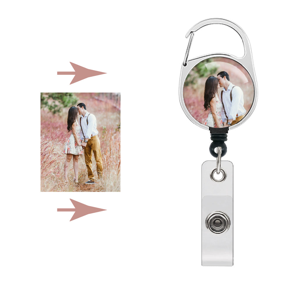 Photo Custom Badge Card Holder Personalized Retractable Badge Reel Holder Clip by Bulk Premium Badge