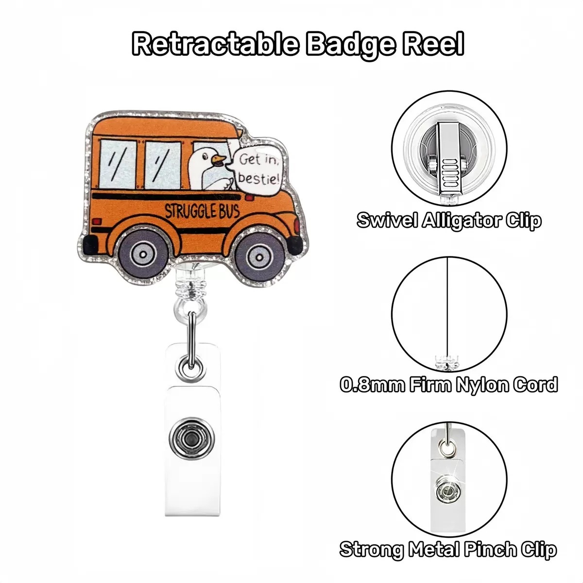 82 Retractable ID Name Badge Holder Reels with Swivel Alligator Clip  Cute Gifts