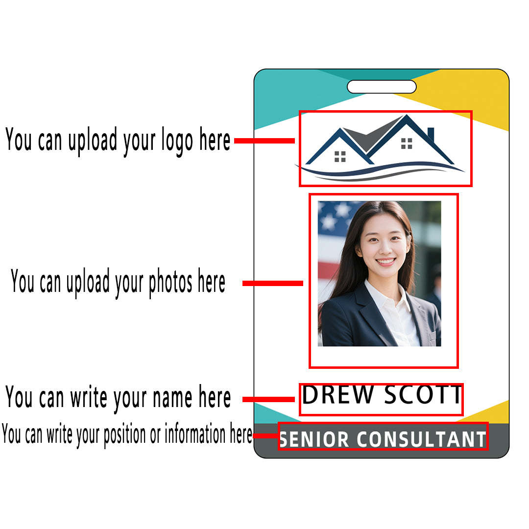 Style Y021 Custom Print Employee ID Badge,customized Id Badge with Name Picture