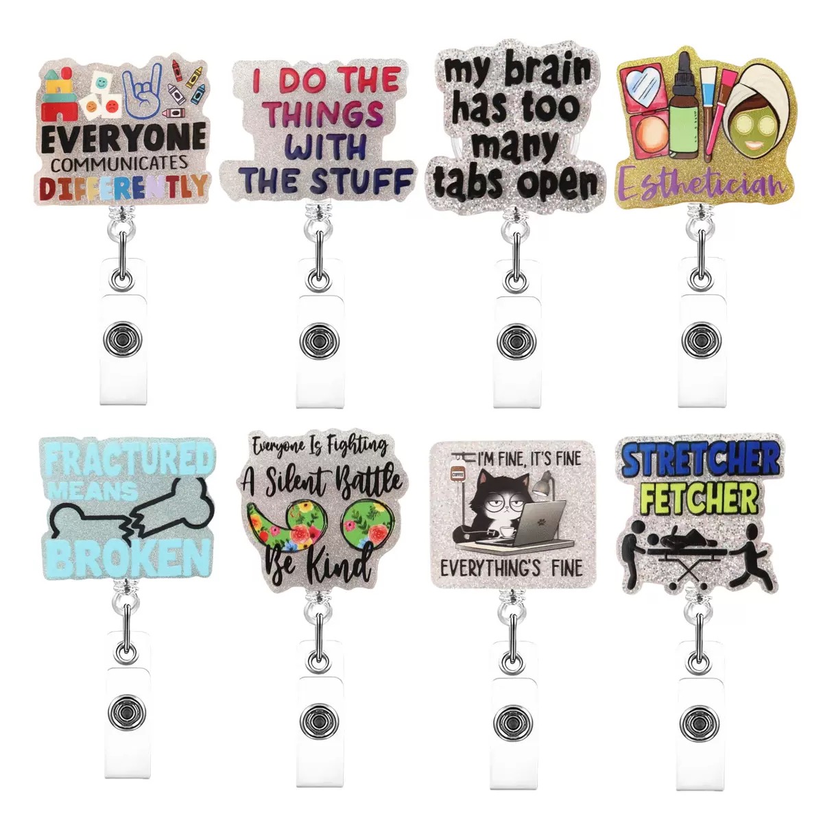 86 Retractable ID Name Badge Holder Reels with Swivel Alligator Clip  Cute Gifts