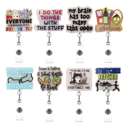 86 Retractable ID Name Badge Holder Reels with Swivel Alligator Clip  Cute Gifts