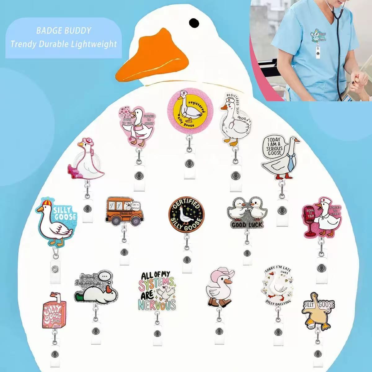 88 Retractable ID Name Badge Holder Reels with Swivel Alligator Clip  Cute Gifts