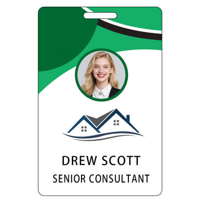Style D26 Custom Print Employee ID Badge with Text, Personalized Name Badge Double Sided Print with Name, Photo, Logo