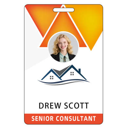 Style D27 Custom Print Employee ID Badge with Text, Personalized Name Badge Double Sided Print with Name, Photo, Logo