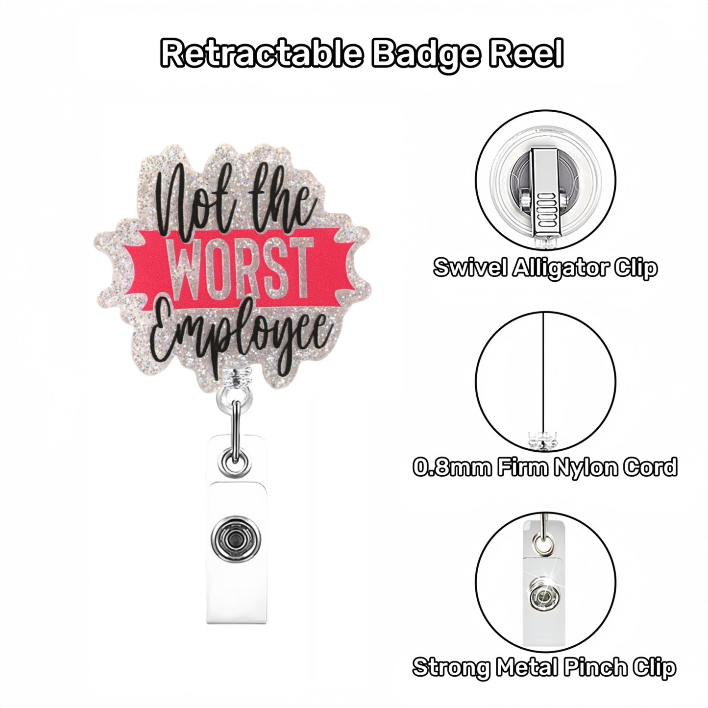 93 Retractable ID Name Badge Holder Reels with Swivel Alligator Clip  Cute Gifts