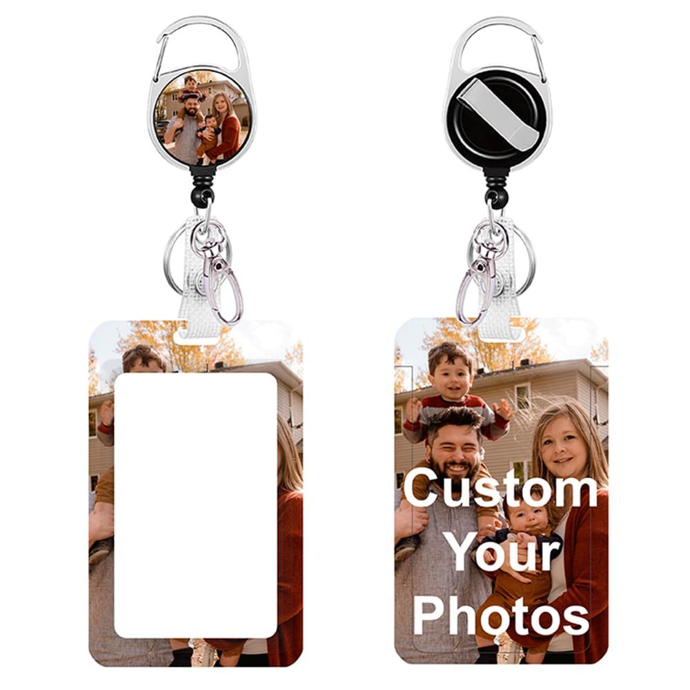 Photo Custom Badge Card Holder Personalized Retractable Badge Reel Holder Clip by Bulk Premium Badge