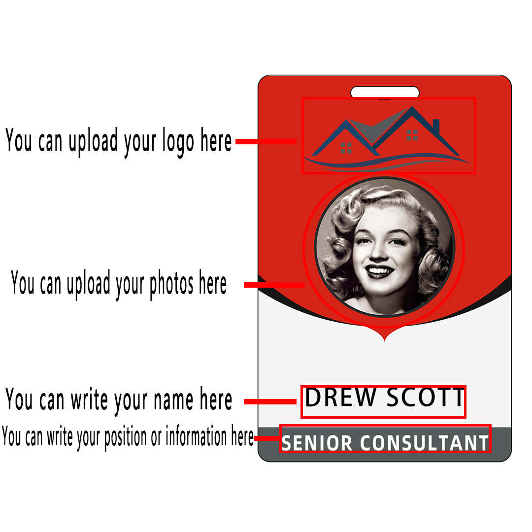 Style Y07 Custom Print Employee ID Badge,customized Id Badge with Name Picture