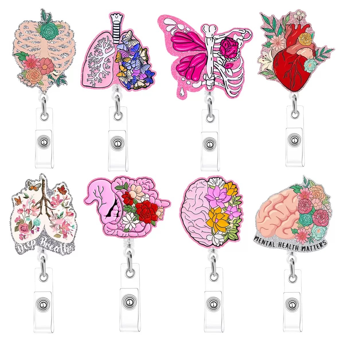 76 Retractable ID Name Badge Holder Reels with Swivel Alligator Clip  Cute Gifts