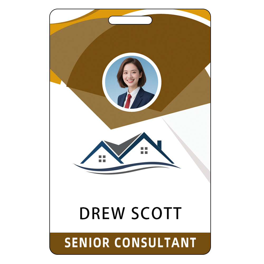 Style T77 Custom Print Employee ID Badge , Personalized Name Badge Double Sided Print with Name, Photo, Logo