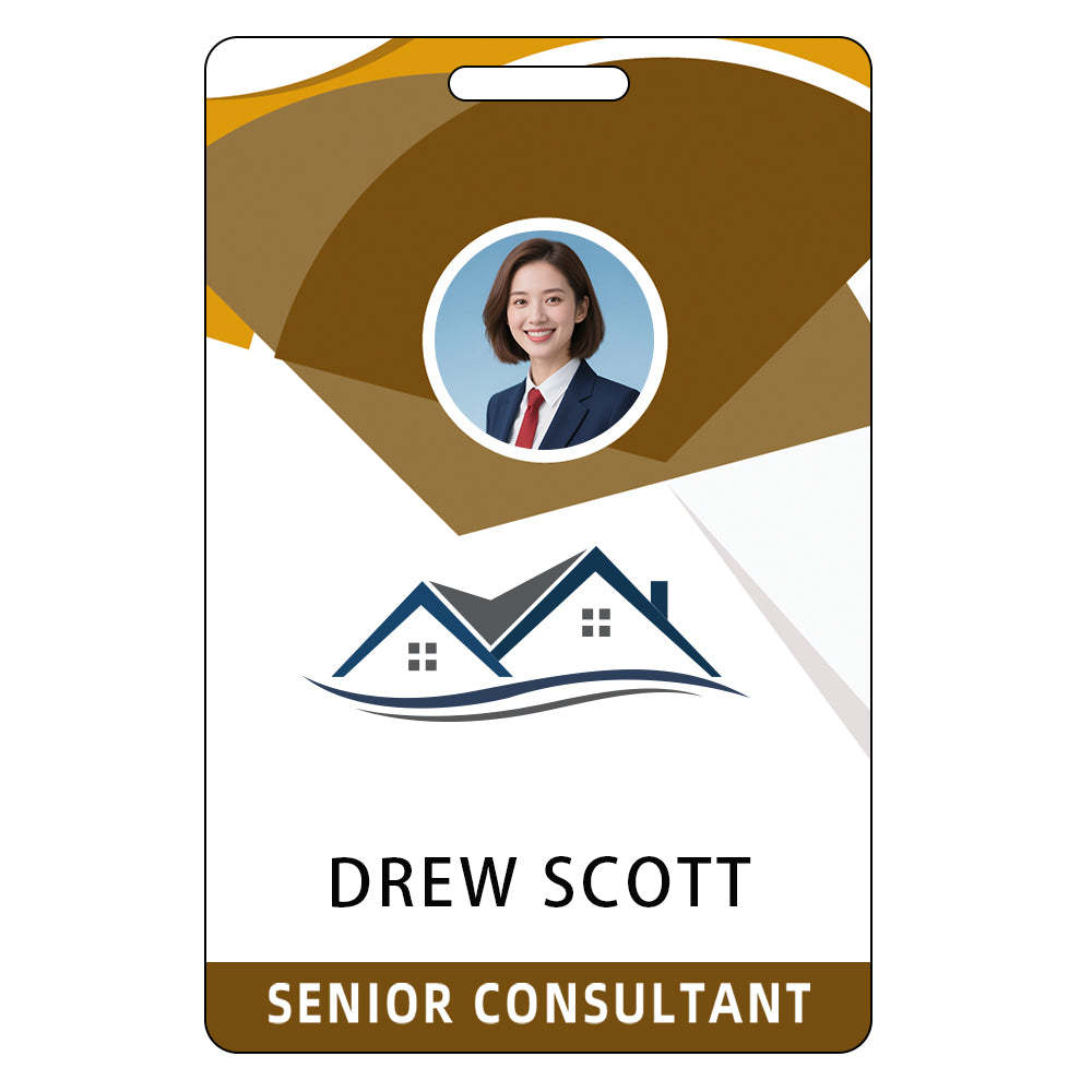 Style T77 Custom Print Employee ID Badge , Personalized Name Badge Double Sided Print with Name, Photo, Logo