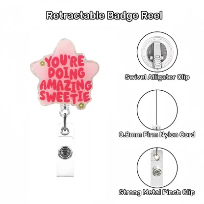 86 Retractable ID Name Badge Holder Reels with Swivel Alligator Clip  Cute Gifts