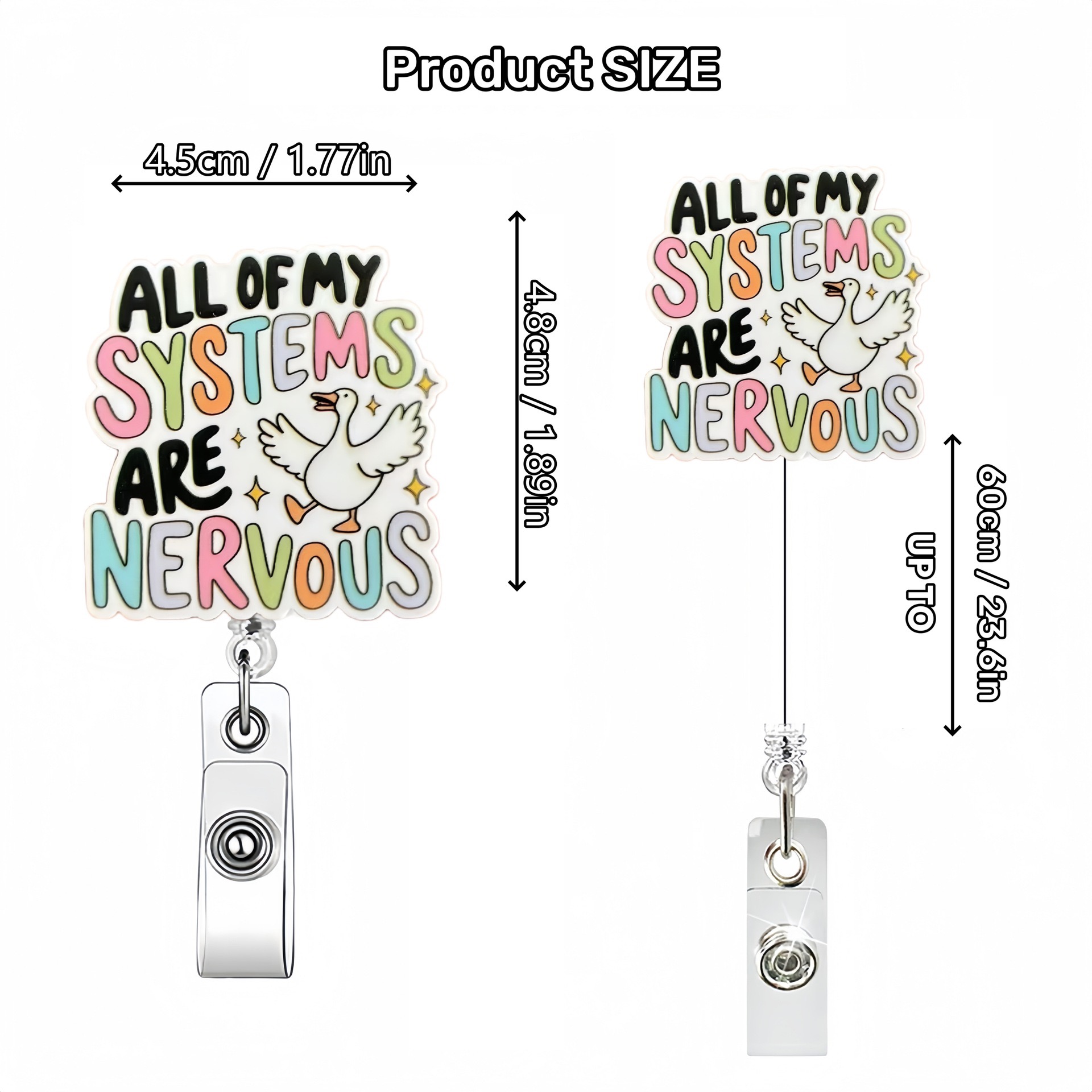 94 Retractable ID Name Badge Holder Reels with Swivel Alligator Clip  Cute Gifts