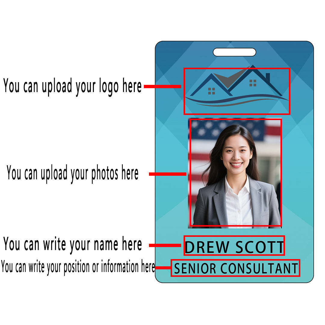 Style Y024 Custom Print Employee ID Badge,customized Id Badge with Name Picture