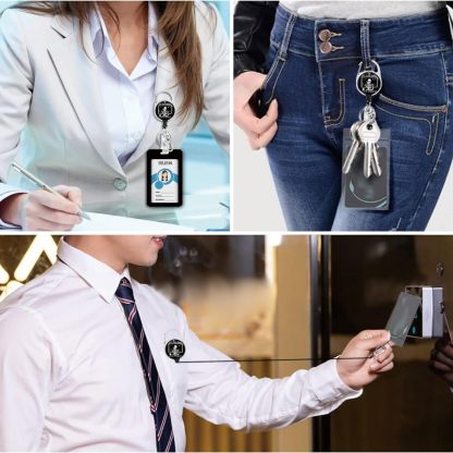 Photo Custom Badge Card Holder Personalized Retractable Badge Reel Holder Clip by Bulk Premium Badge