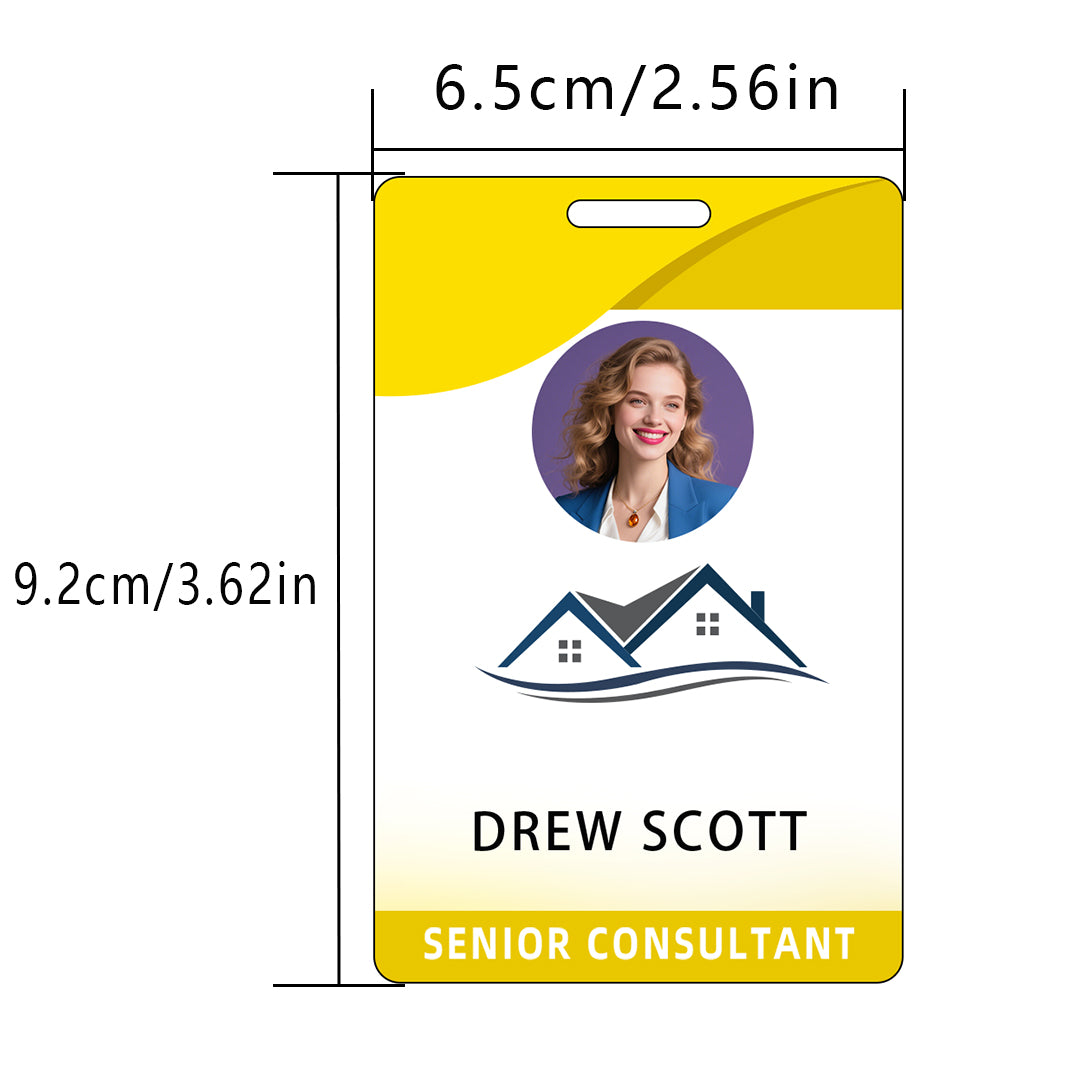 Style T86 Custom Print Employee ID Badge , Personalized Name Badge Double Sided Print with Name, Photo, Logo