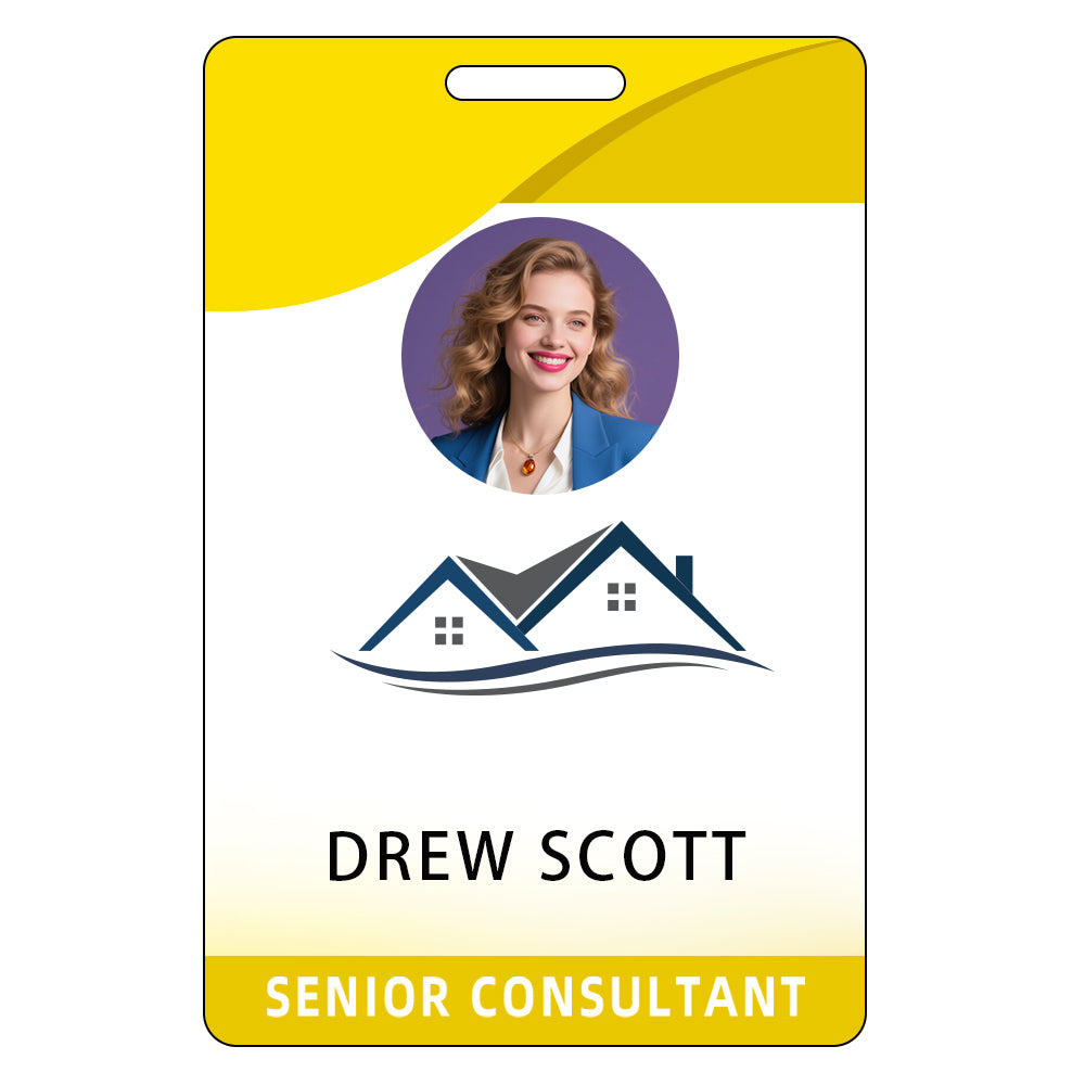 Style T86 Custom Print Employee ID Badge , Personalized Name Badge Double Sided Print with Name, Photo, Logo